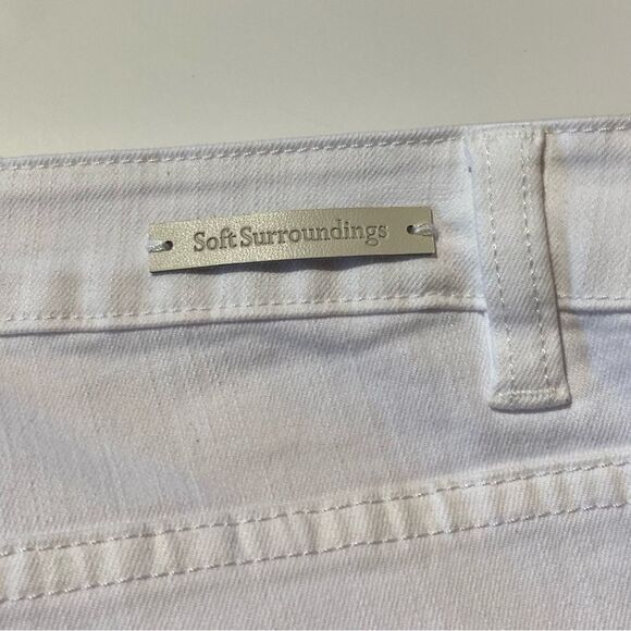 Soft Surroundings Ultimate Denim In White Straight Leg Jeans Women's Size 16T - Picture 11 of 15